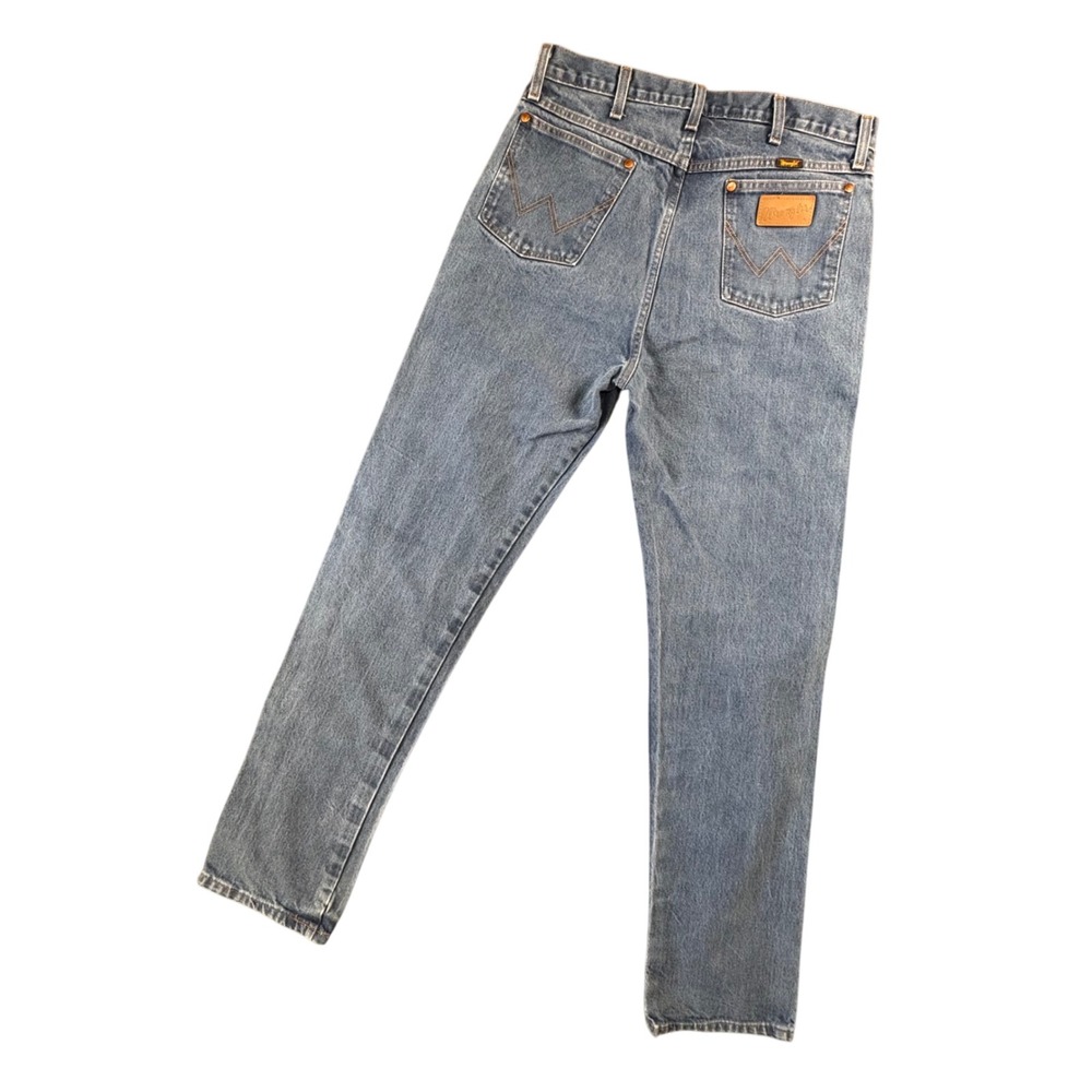 Wrangler Mens Cowboy Cut Blue Denim Jeans Straight Leg 34x34 Rodeo Ranchwear